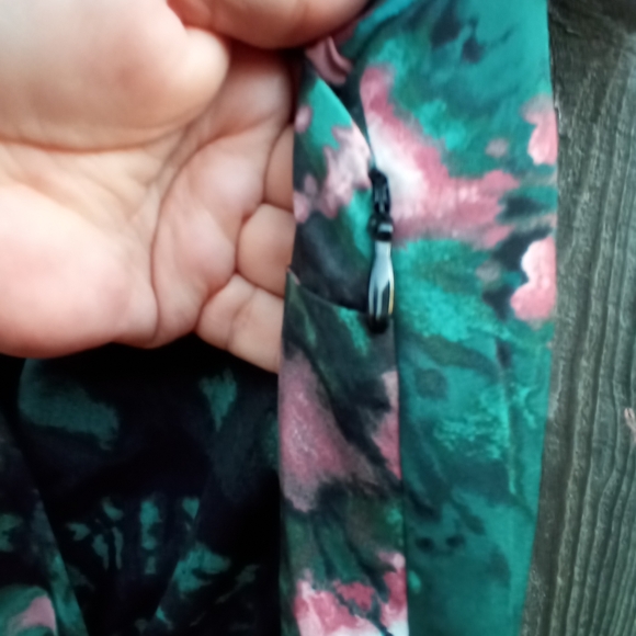 I.N.C International Dress Womens Sz 12P Green Floral Print Hi Low Short Sleeves - Picture 10 of 11